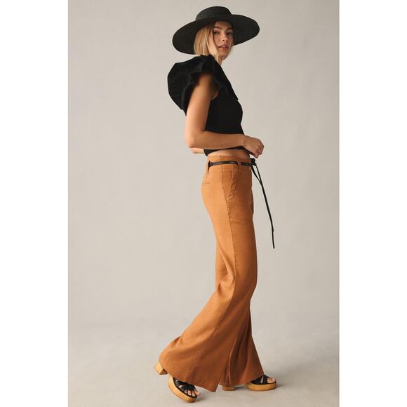 Anthropologie Maeve Linen Wide-Leg Pants - New Size 14 - Picture 1 of 6